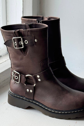 Feikon biker boots, chocolate