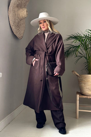 Fenja pants long, brown striped