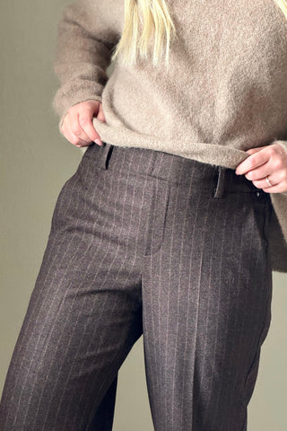 Fenja pants long, brown striped