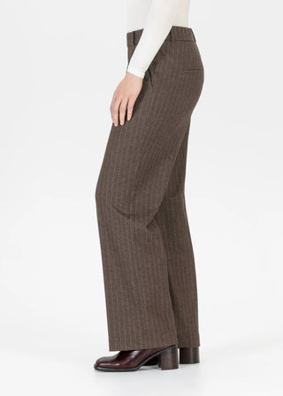 Fenja pants long, brown striped