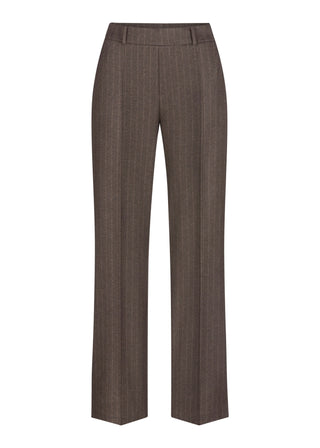 Fenja pants long, brown striped