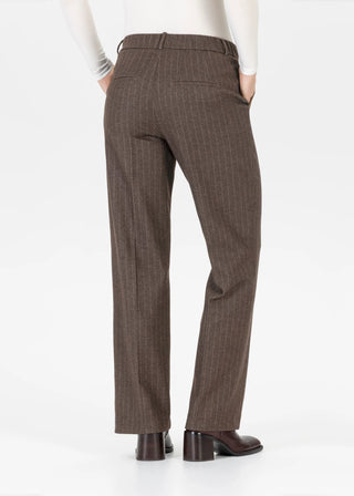 Fenja pants long, brown striped