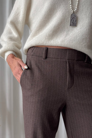 Fenja pants long, brown striped