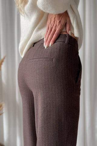 Fenja pants long, brown striped
