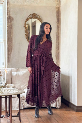 Fiorella mekko, burgundy