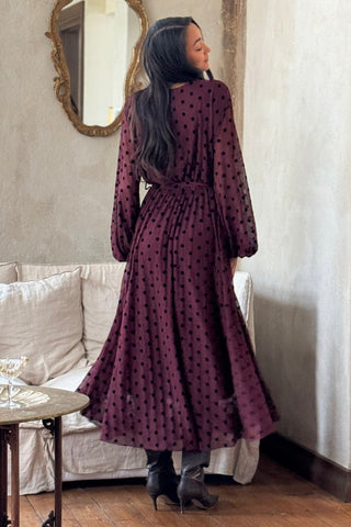 Fiorella mekko, burgundy