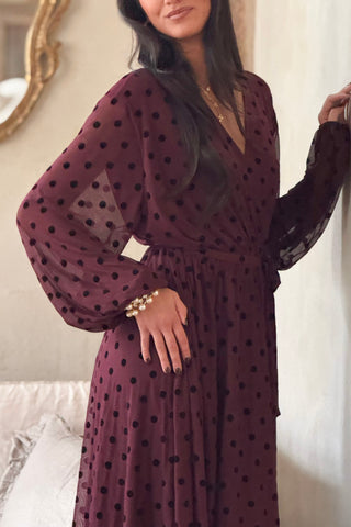 Fiorella mekko, burgundy