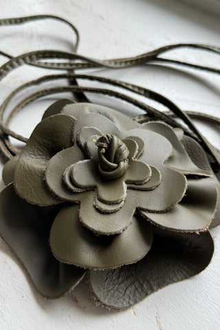 Fleur nahkavyö, oliivi