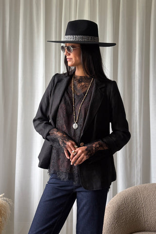 Florence Lace blouse, black