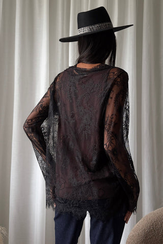 Florence Lace blouse, black