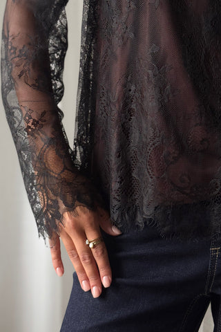 Florence Lace blouse, black