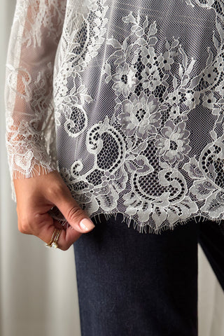 Florence Lace blouse, white