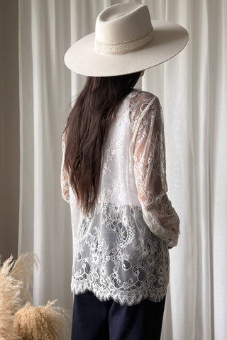 Florence Lace blouse, white