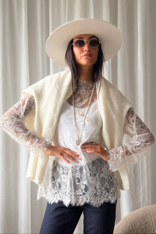 Florence Lace blouse, white