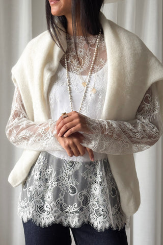 Florence Lace blouse, white