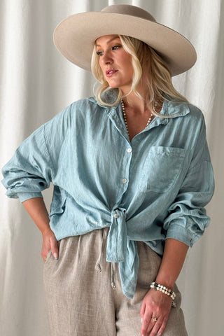 Friday pellavapaita, denim blue