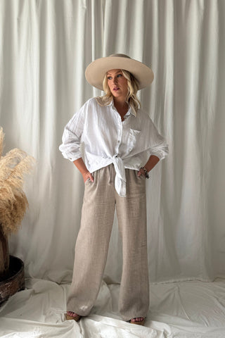 Friday pellavapaita, valkoinen