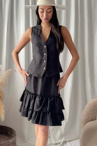 Frilla pellavahame, musta