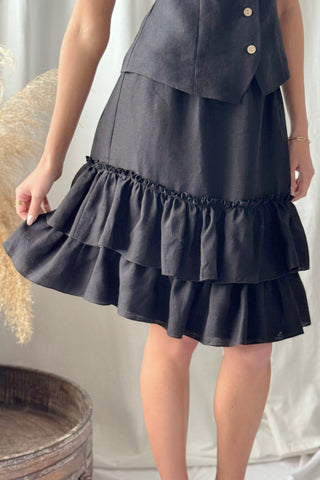 Frilla pellavahame, musta