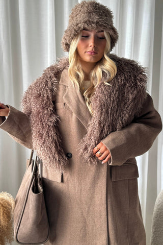 Furry kauluri, taupe