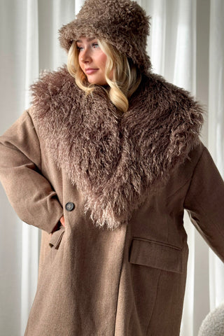 Furry kauluri, taupe