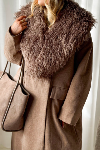 Furry kauluri, taupe