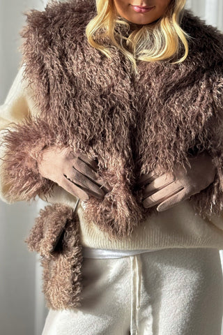 Furry puhelinlaukku, taupe