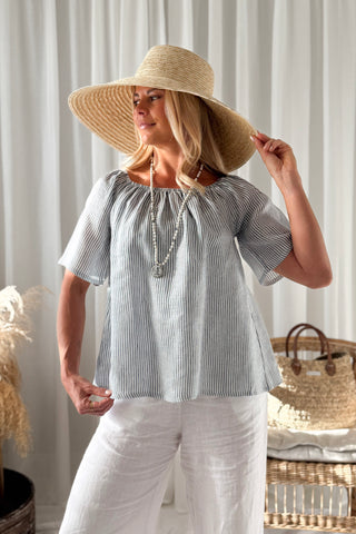 Galilea pellavapaita, blue stripe