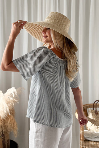 Galilea pellavapaita, blue stripe