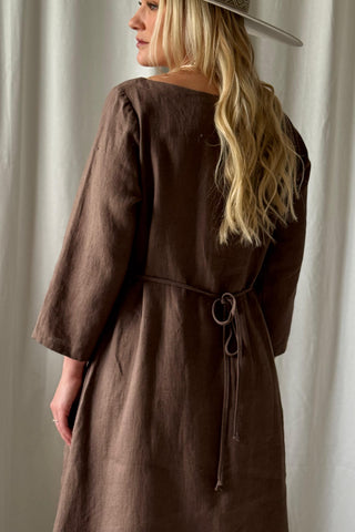 Gisela pellavamekko, coffee