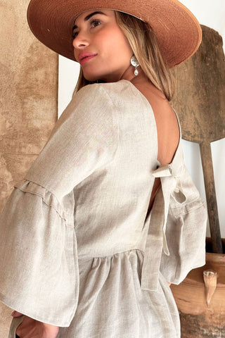 Giselle linen dress, natural