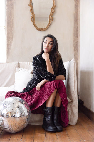 Glam maxihame, red wine