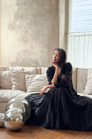 Glam maxihame, musta