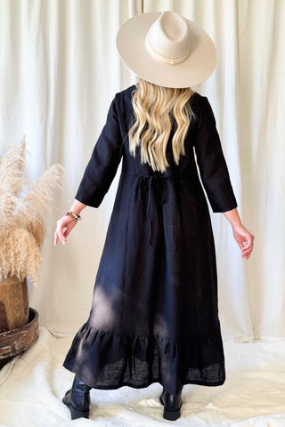 Grace pellavamekko, musta