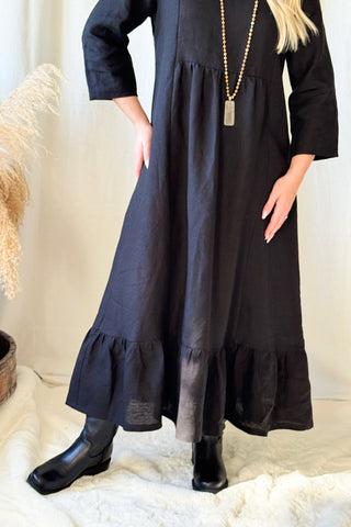 Grace pellavamekko, musta