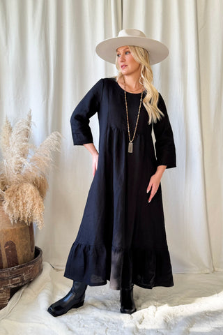 Grace pellavamekko, musta