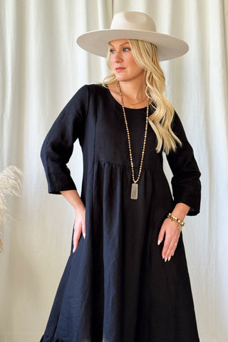 Grace pellavamekko, musta