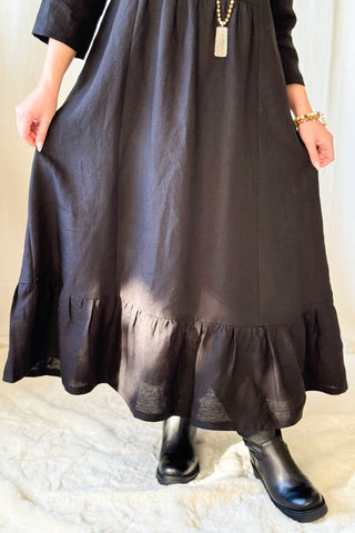 Grace pellavamekko, musta