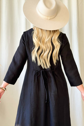 Grace pellavamekko, musta