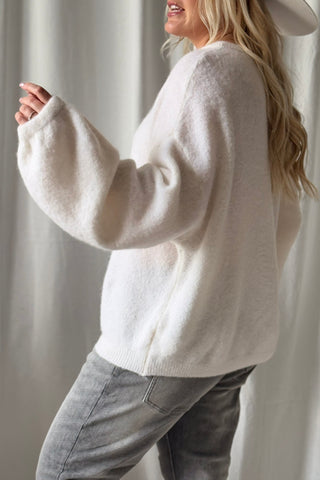 Gretta alpakkaneule, luonnonvalkoinen