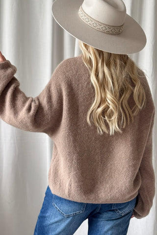 Gretta alpakkaneule, mocha