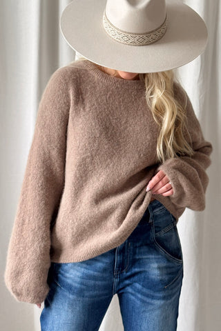 Gretta alpakkaneule, mocha