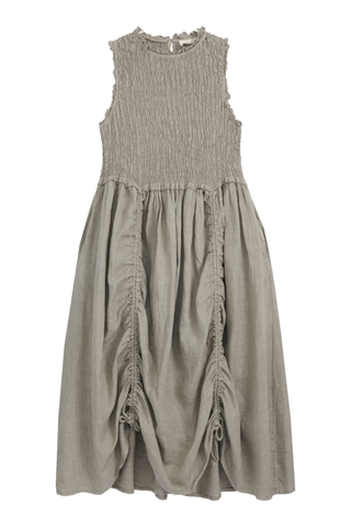 Hacienda linen dress, taupe