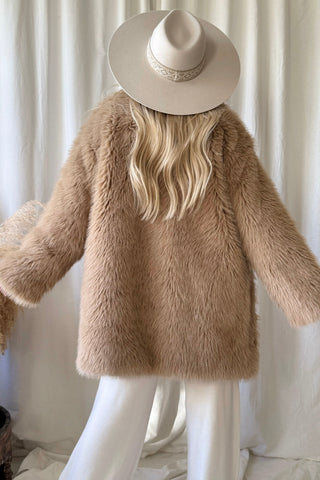 Hali midi tekoturkki, caramel