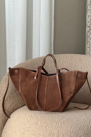 Hamptons suede bag, tan
