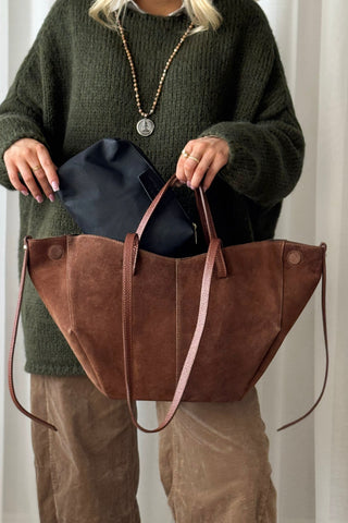Hamptons suede bag, tan