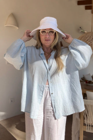 Hanko pellavahattu, valkoinen