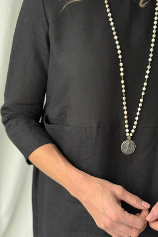 Happiness pellavatunika, musta