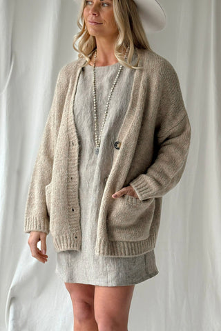 Happiness pellavatunika, pinstripe