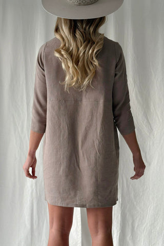 Happiness pellavatunika, taupe